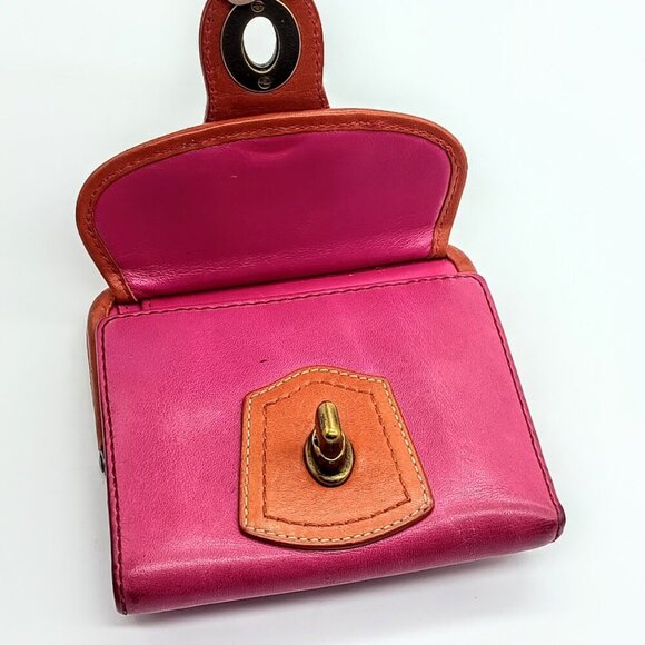 Vintage Coach Legacy Kiss-Lock Two-Tone Leather Wallet - Picture 5 of 12